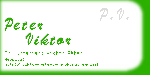 peter viktor business card